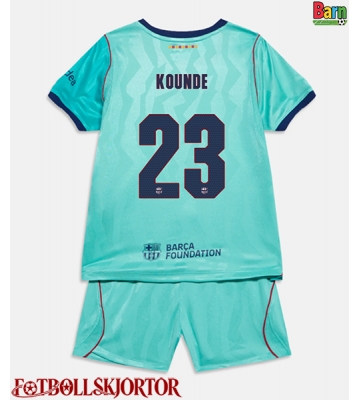 Barcelona Jules Kounde #23 Tredje Kläder Barn 2026-27 Kortärmad (+ Korta byxor)